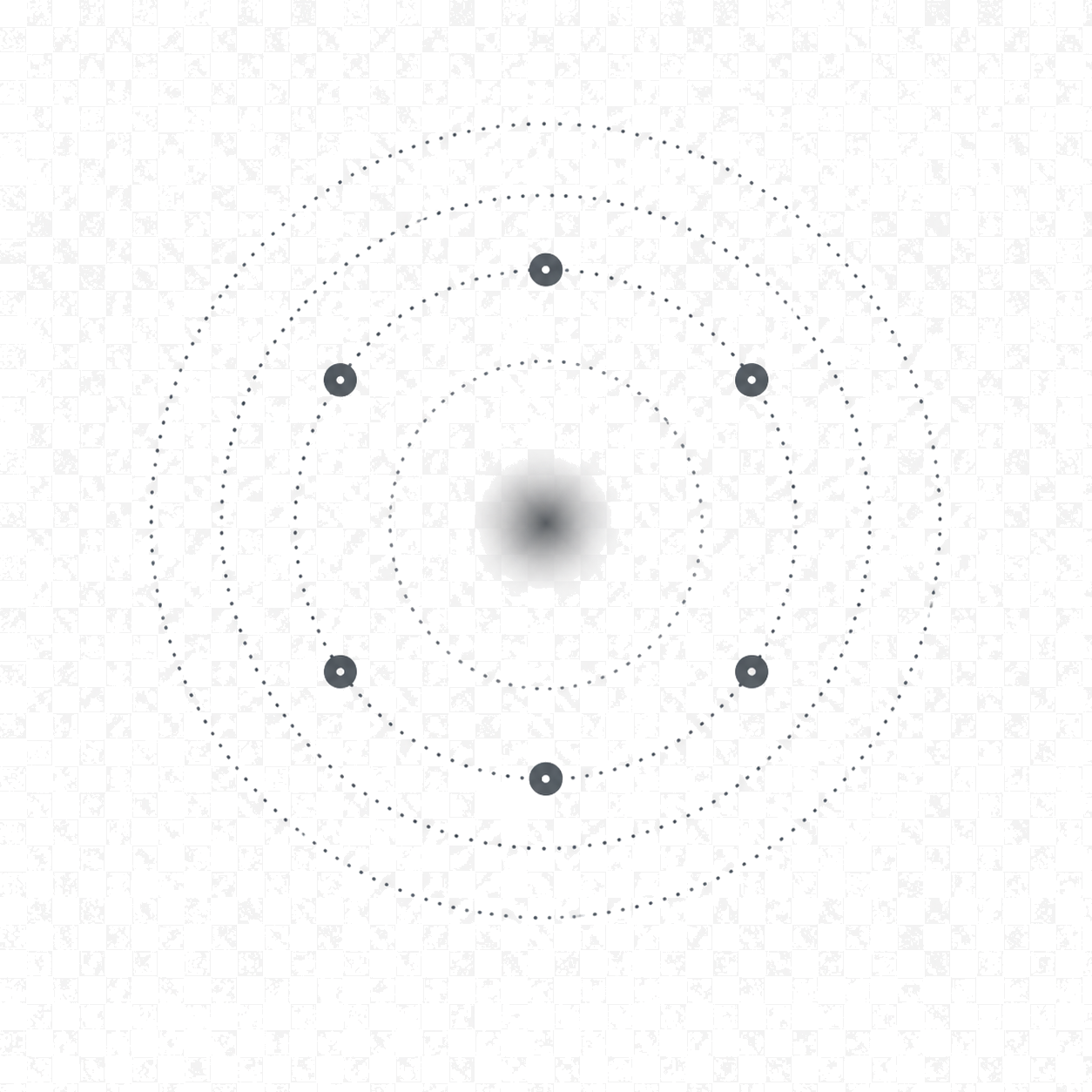 Cluster of nodes pulling toward a single point, illustrating peer-pressure dynamics